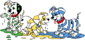 Puppies in paint