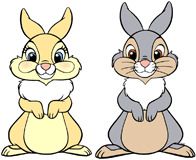 Miss Bunny & Thumper side by side