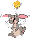 Star sprinkling dust on bunny rabbit
