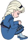 Sad young Elsa by herself