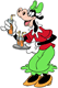 Clarabelle Cow serving drinks