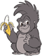 Young Terk eating a banana