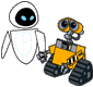WALL-E, EVE holding hands