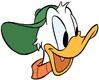 Young Donald Duck wearing baseball cap