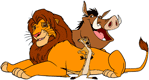 Adult Simba, Timon and Pumbaa