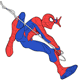 Spiderman swinging from his web