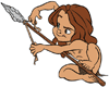 Young Tarzan fashioning a spear