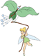 Tinker Bell flying a kite