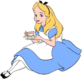 Alice drinking tea