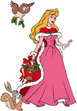 Aurora at Christmas with woodland animals