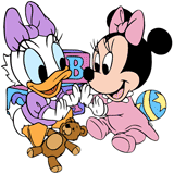 Baby Minnie and Daisy playing patty-cake