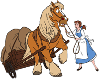 Philippe returning to Belle with the cart but sans Maurice