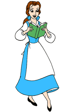 Belle reading while walking
