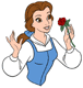 Belle holding a rose