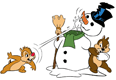 Chip, Dale snowball fight