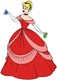 Cinderella holding a Christmas ornament