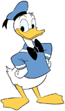 Donald Duck with his hands on his hips