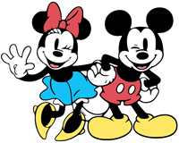 Classic Mickey and Minnie Mouse winking