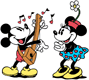 Classic Mickey serenading Minnie
