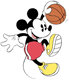 Classic Mickey playing basketball