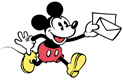 Classic Mickey carrying letters