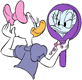 Daisy Duck admiring herself in the mirror