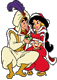 Aladdin offering Jasmine gift