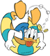 Donald Duck in an inner tube