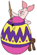 Piglet painting a giant Easter egg