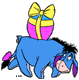 Eeyore carrying an Easter egg on his back