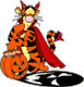 Devil Tigger afraid of pumpkin shadow