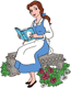Belle reading on a bench
