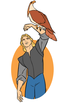 John Smith with an eagle on his arm