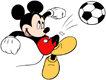 Mickey playing soccer