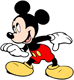 Mickey Mouse looking up