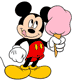 Mickey Mouse eating an ice cream cone