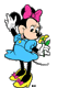 Minnie smelling a flower