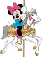 Minnie Mouse on a merry-go-round horse