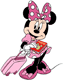 Minnie Mouse carrying luggage, passport
