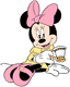 Minnie Mouse drinking tea