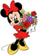 Minnie Mouse holding flowers