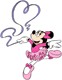 Minnie practising rhythmic gymnastics in tutu with ribbon