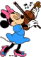 Minnie Mouse playing the violin