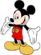 Mickey Mouse standing with open arms