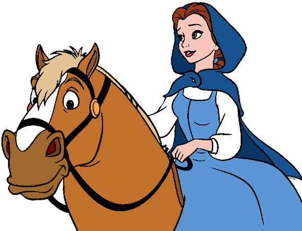 pages princess coloring horse disney Galore Belle Art  Clip 2 Clip Disney Art