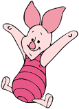 Piglet jumping down