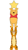 Winnie the Pooh and Tigger reaching for a star