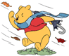 Winnie the Pooh on windy day