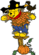 Winnie the Pooh as a scarecrow