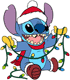 Stitch holding Christmas lights